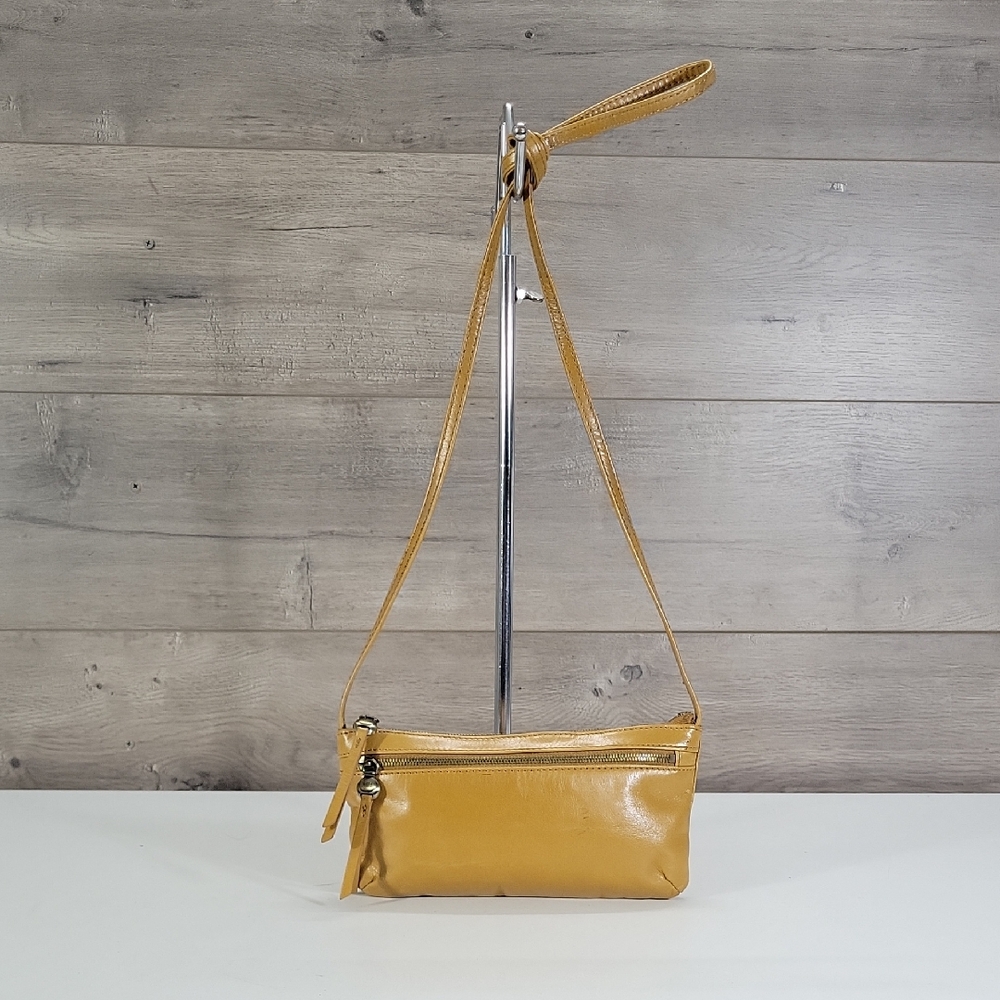 Hobo Small Mustard Leather Crossbody Bag